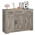 HOSTACK Kitchen Buffet Cabinet with Storage, Sideboard Coffee Bar, White