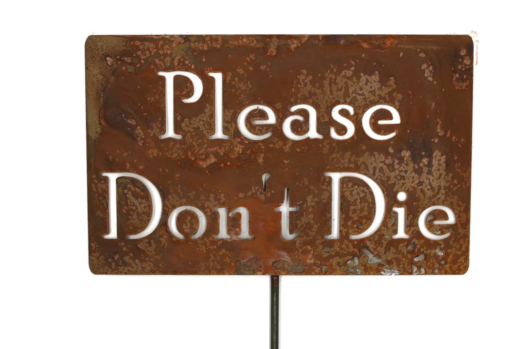Funny Garden Stake 20 to 33 Inches Tall (No Pesticides Please, XL 33" Tall)