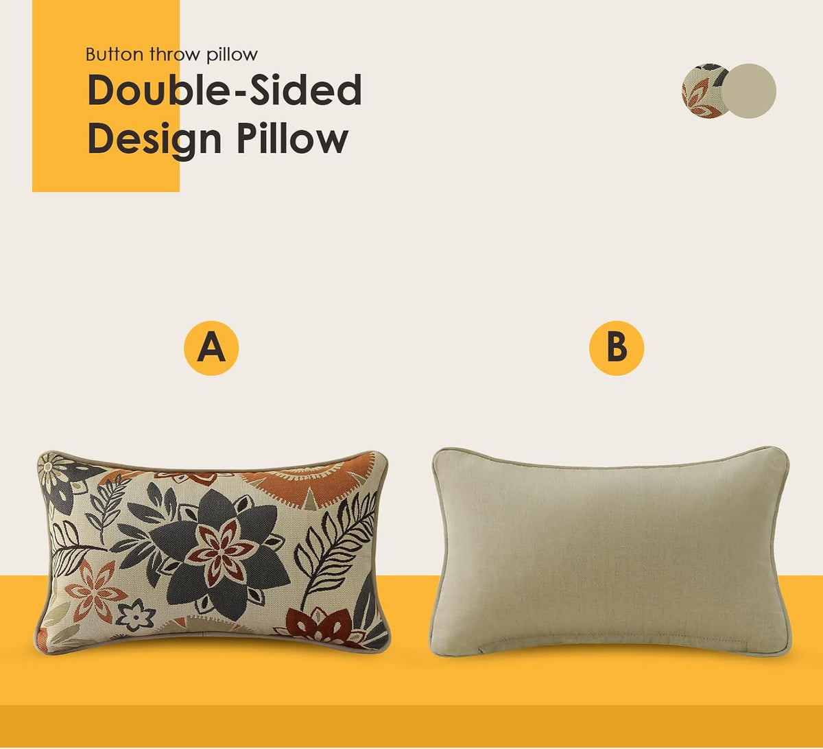 Outdoor Sunbrella Decorative Pillows Pack of 4, 20" x 12" Outdoor Pillow Set for Couch Bed Throw Patio Sofa, Airies Marble