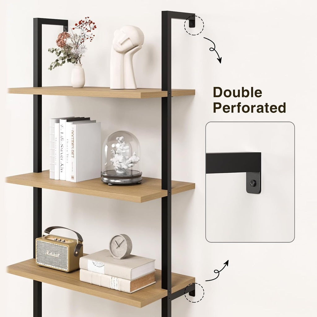 Set of 2 Ladder Shelf with Storage Cabinet,71”Wall Mounted Ladder Bookshelf