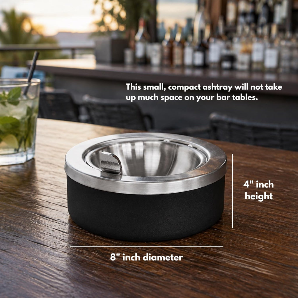 Outdoor Ashtray for Patio with Self-Closing Flip Top