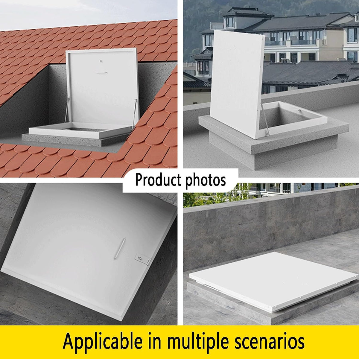 Roof Hatch Rooftop Hatch Cover Plate,House Rooftop Maintenance Hatch,Galvanized Powder Coated Ceiling Hatch Lid With handle,Roof Hatch Window for Emergency Access Lid,Weather Proofing Cellar Cover(60*