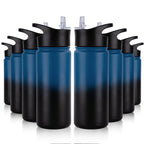 32 oz Insulated Water Bottle Bulk 8 Pack, Stainless Steel Sports Water Bottles with Straw Lid & Wide Mouth Lids, Double Walled Vacuum, Leak Proof, White