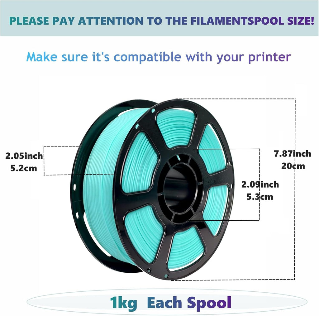 PLA Plus 3D Printer Filament 1.75mm,8 Color 8KG FDM Spool