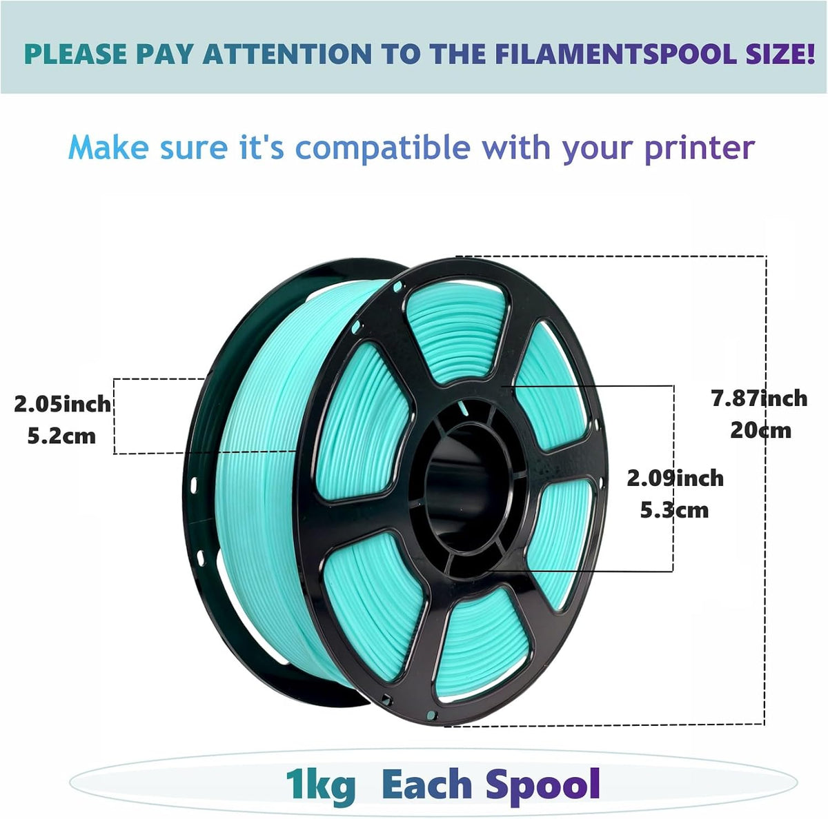 PLA Plus 3D Printer Filament 1.75mm,8 Color 8KG FDM Spool