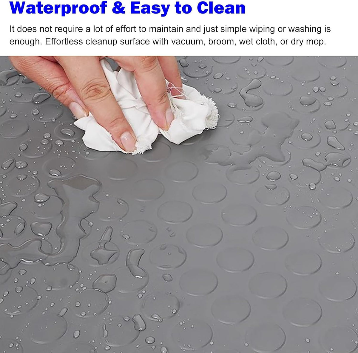 Extra Large Rubber Mat for Garage Floor, Heavy Duty Non-Slip Floor Mat, Workshop Garage Van Gym Matting Roll, Waterproof Rubber Flooring 2.5mm Thick(Gray,0.6x2m/2x6.6ft)