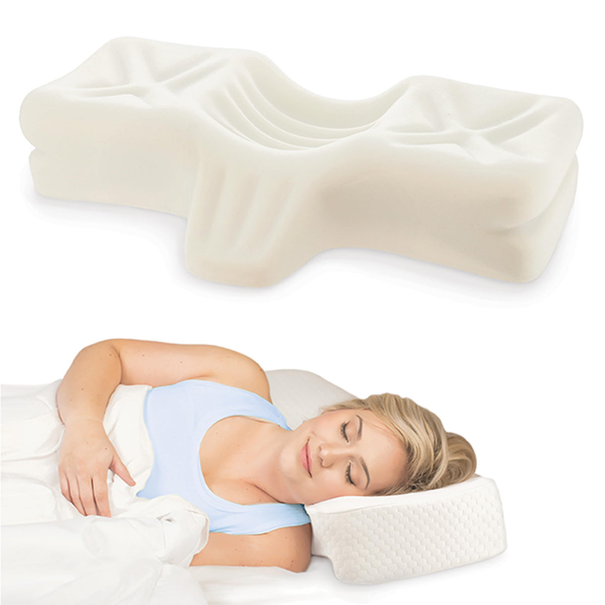 Therapeutica Ergonomic Cervical Pillow for Neck Pain Relief, Average, WH