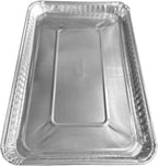 PACTOGO 11" x 7" x .75" Oblong Disposable Aluminum Foil Danish Cake Pans - Shallow Baking Sheets Ideal for Sweets, Cakes, Cookies (Pack of 100)