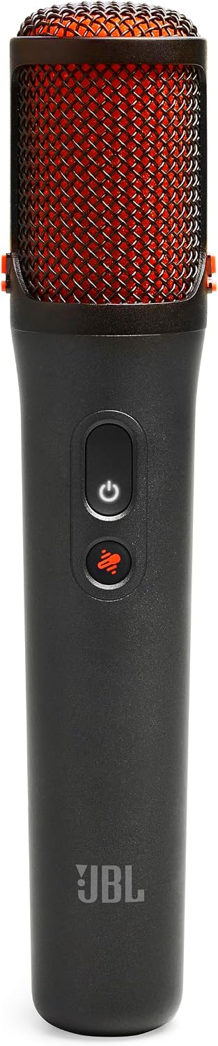 JBL PartyBox On-The-Go 2 - Portable Party Speaker with one Wireless Digital mic, Handle and a Strap, Dynamic Light, Up to 15 Hours Playtime, Splash Proof & Auracast (Black) (Renewed)