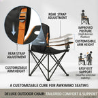 EMERIT 2-Pack Folding Camping Chair, Diamond-Quilted & Adjustable Armrest