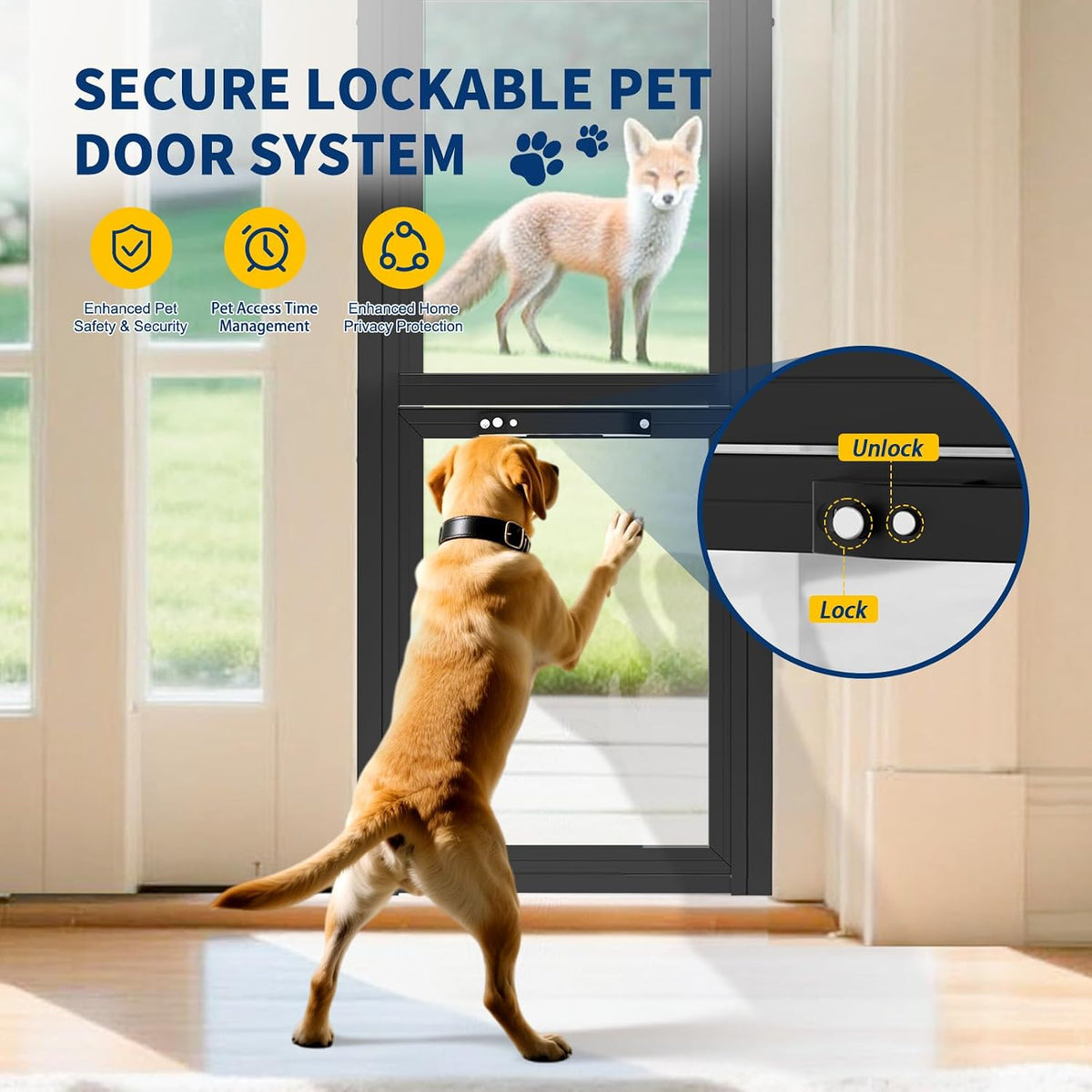 DoCred Dog Door for Sliding Glass Door, 86 5/8" to 92 1/2"