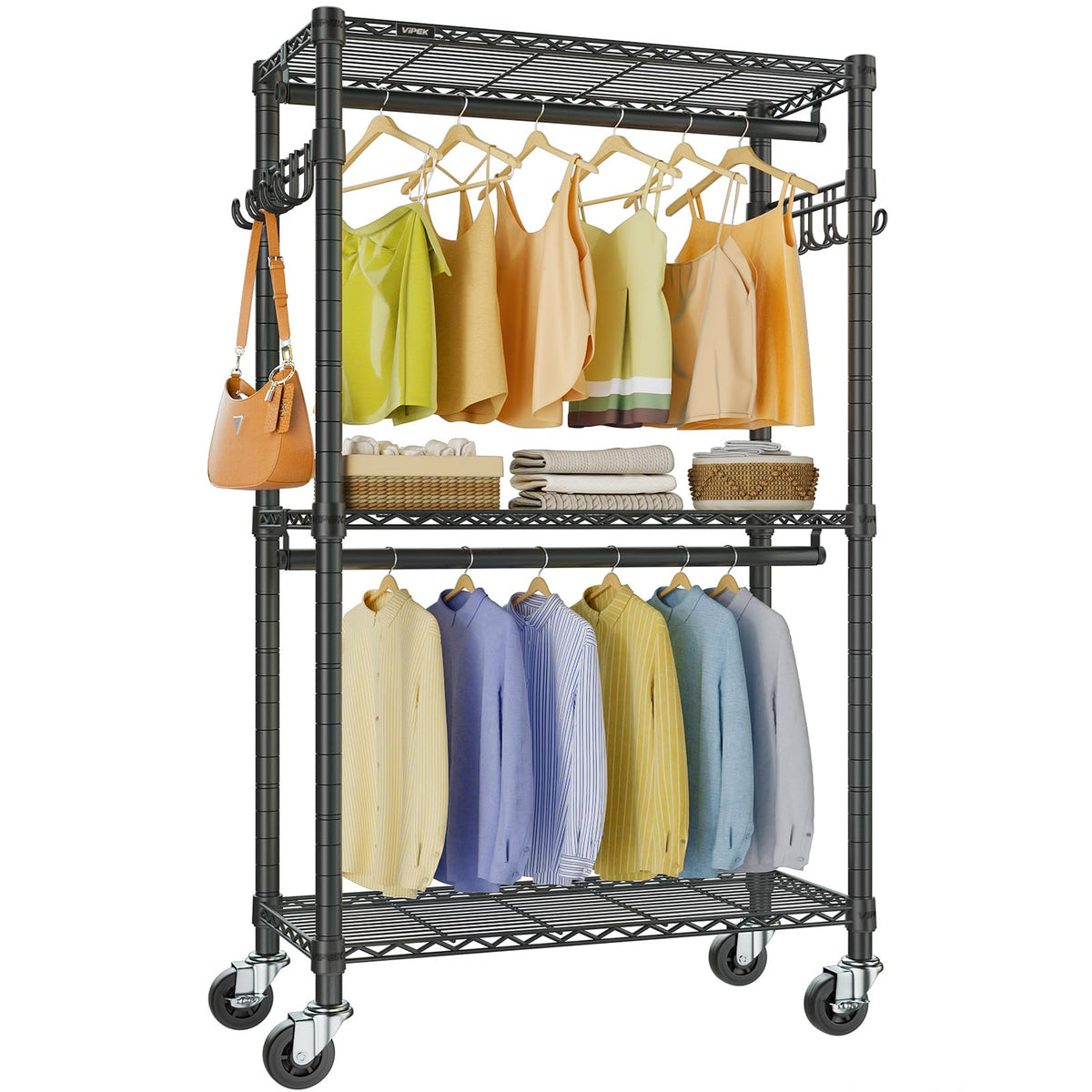 VIPEK R2 Plus Clothes Rack Heavy Duty Rolling Closet for Hanging Clothes