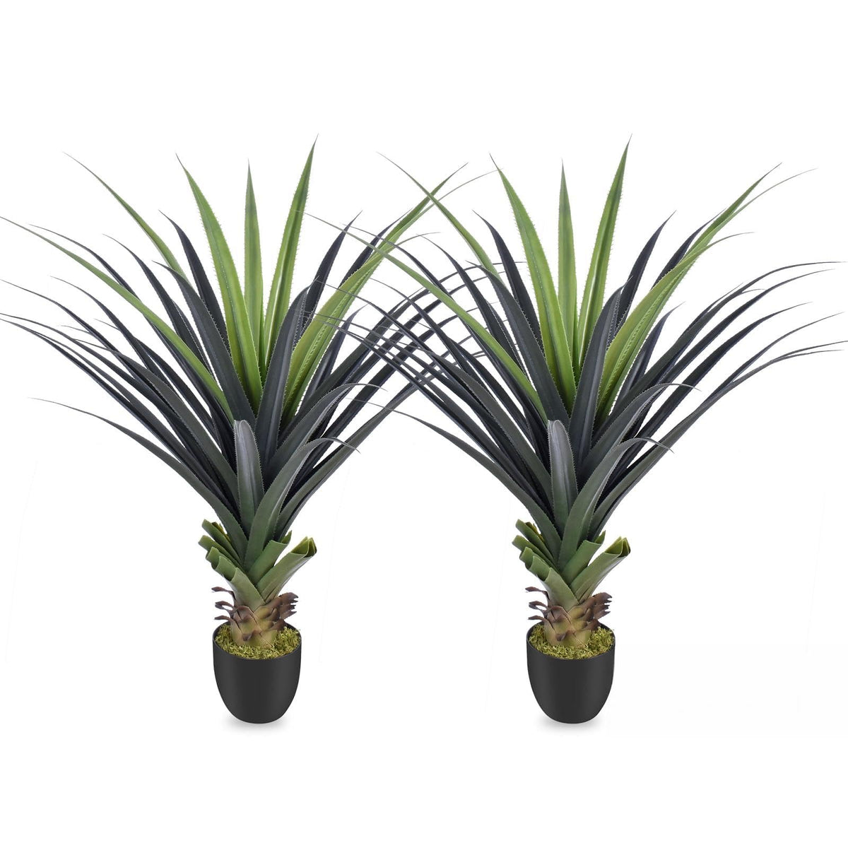 4ft Artificial Spiked Agave Plant, 48inch Faux Agave Plants Indoor Realistic Floor Plant Perfect for Front Porch, Patio, Indoor Outdoor Home, Office Decor (Set of 2)