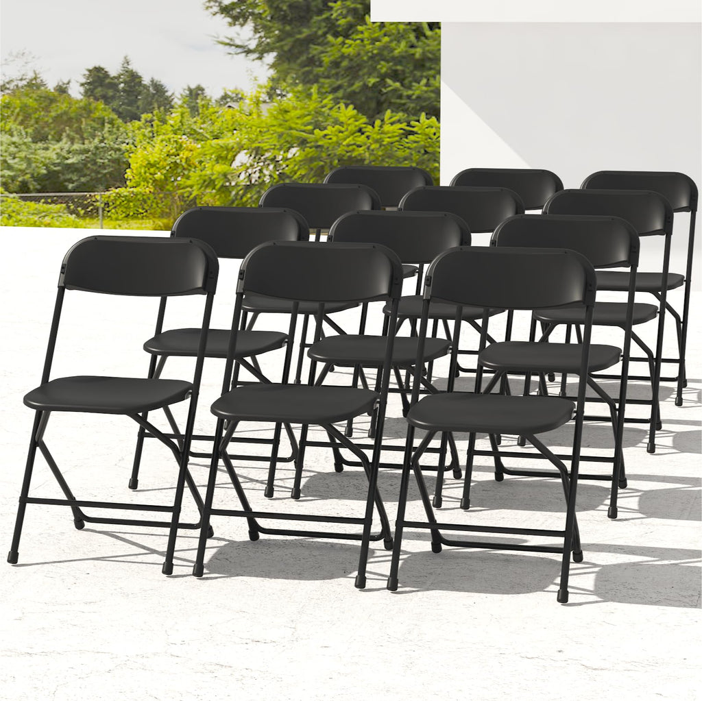 10 Pack White Folding Chairs for School Events Wedding Party Picnic