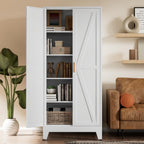 COFaR Home Farmhouse Storage Cabinet with 2 Barn Door, 61" H Metal Cabinet