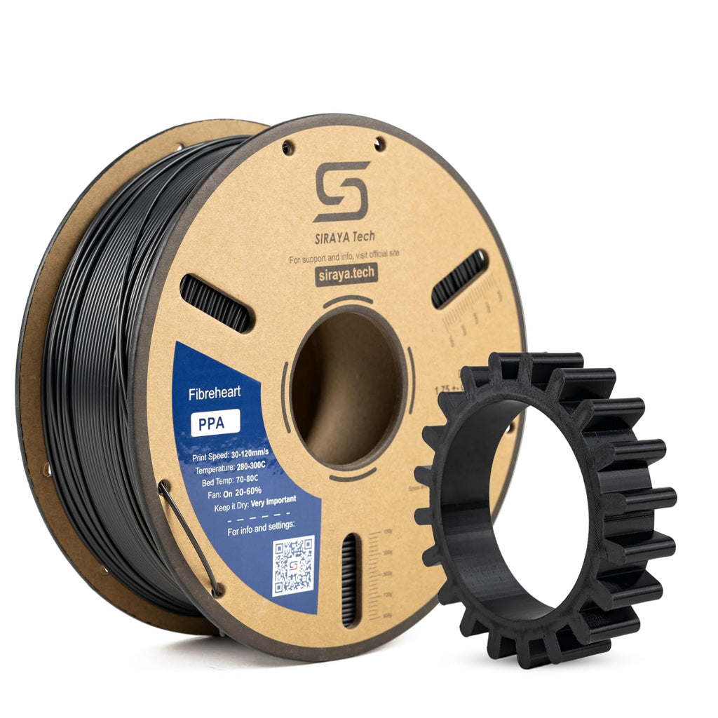 Siraya Tech Fibreheart PPA-CF Core 3D Printer Filament, Black, 1kg