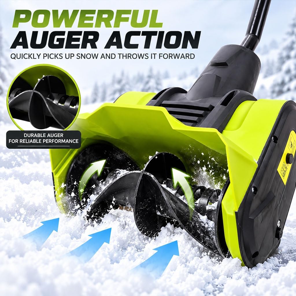 12" Corded Electric Snow Blower, Electric Snow Blaster 120V-60Hz Single-Stage Walk-Behind Thrower w/ 19' Throwing Distance for Driveway, Sidewalk, and Walkway