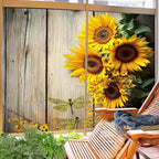Modern Beautiful Sunflower Window Privacy Film 31.5Wx55.1L inch x 2pcs