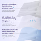 Mellow Cloud Cold Cooling Comforter for Hot Sleepers, Built-in Duvet, Gray