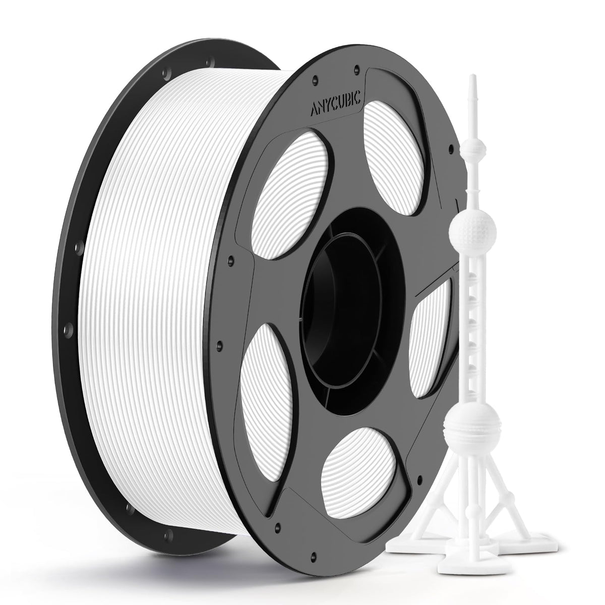 ANYCUBIC PLA Plus (PLA+), 3D Printer Filament 1.75mm Bundle, High Toughness, 1KG Spool, Black, White, Texture Grey, Pink, Red, Blue, Green, Orange, Yellow, Purple, 10KG in Total