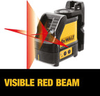 DEWALT Line Laser, Self-Leveling, Cross Line, Red Beam (DW088K)