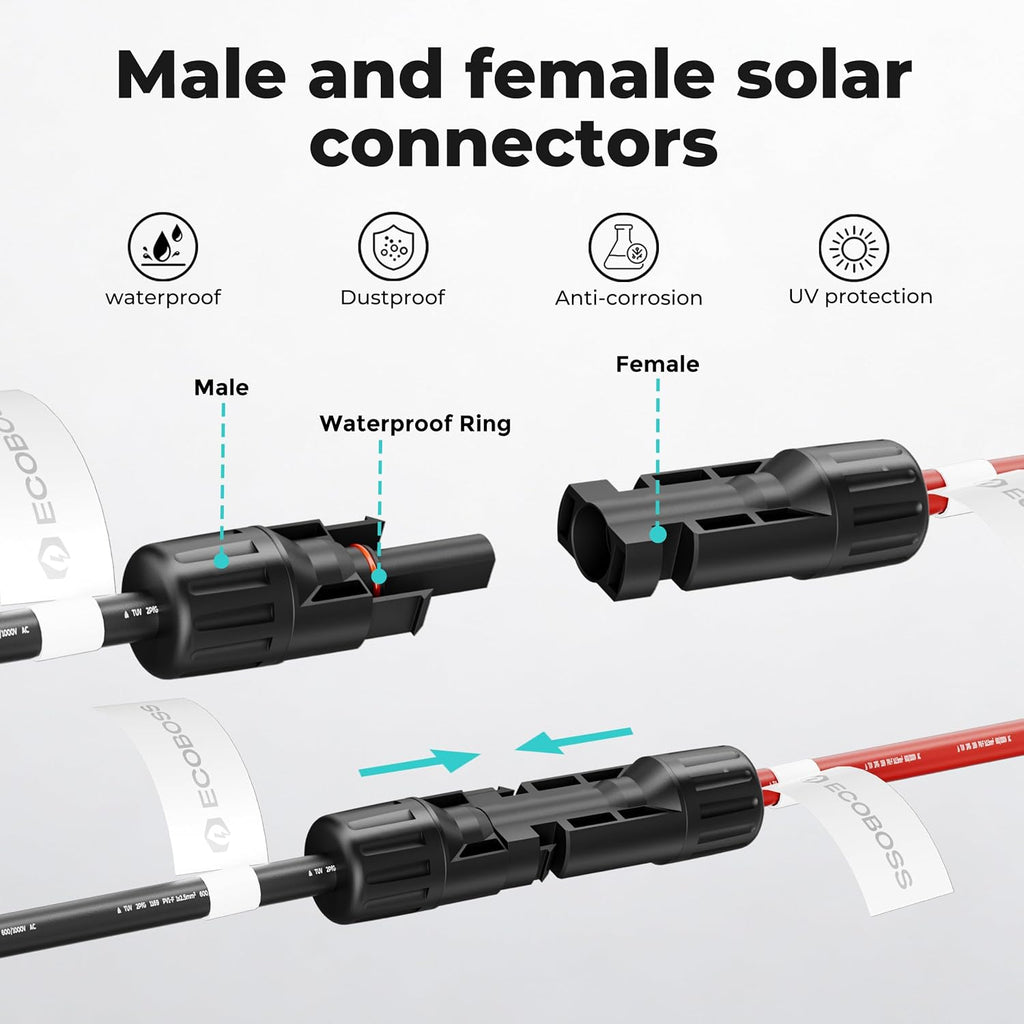 200W Solar Panel Kit,100W Solar Panel,Brackets,2.5m Cable,6m Cable