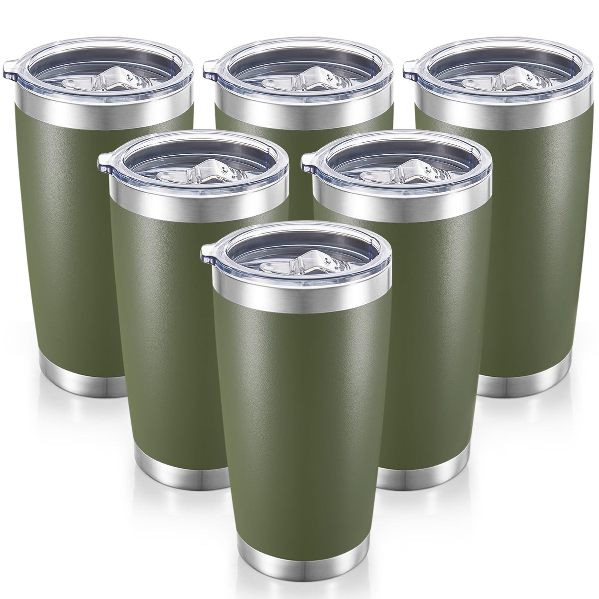 20 oz Tumblers Bulk Stainless Steel Tumbler with Lid, 12 Pack