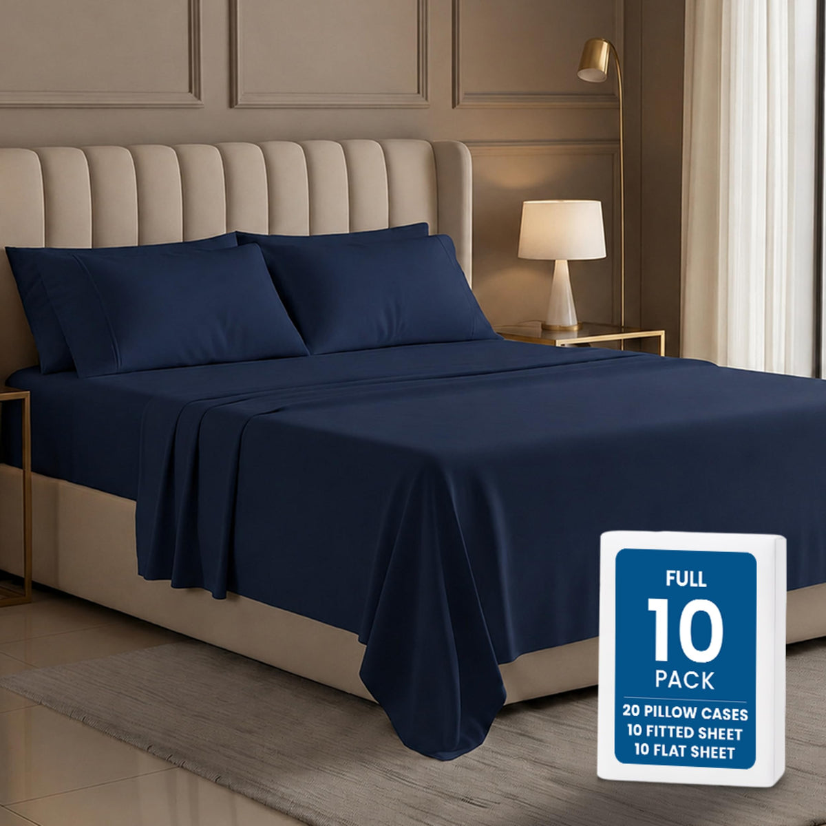 Bulk 8-Pack King Sheet Set, 4pc Set For Hotel, Resort & Motel, White