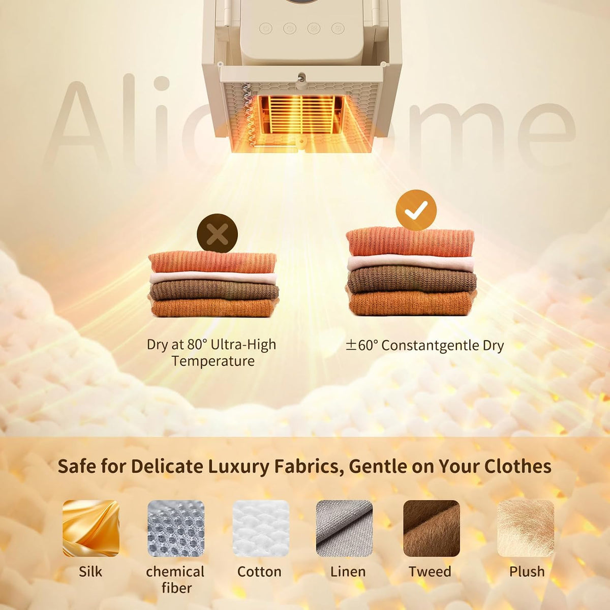 Portable Clothes Dryer, 850W Mini Portable Dryer for Travel Apartments RV, Small Compact Laundry Dry Shoe Drye, Bed Warmer, Electric Dryer Machine for Baby Clothes Underwear Socks