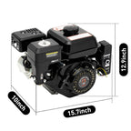 7.5HP Gas Engine, Single-Cylinder Gas Engine,4 Stroke 210CC Gas Motor with Air-Cooling, Portable Gas Engine for Go Cart, Mini Bike