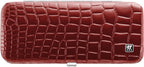 ZWILLING Beauty Classic INOX 5-Piece Manicure Set Pedicure Kit, Stainless Steel Nail Care, Cowhide, Crocodile Edition, Red
