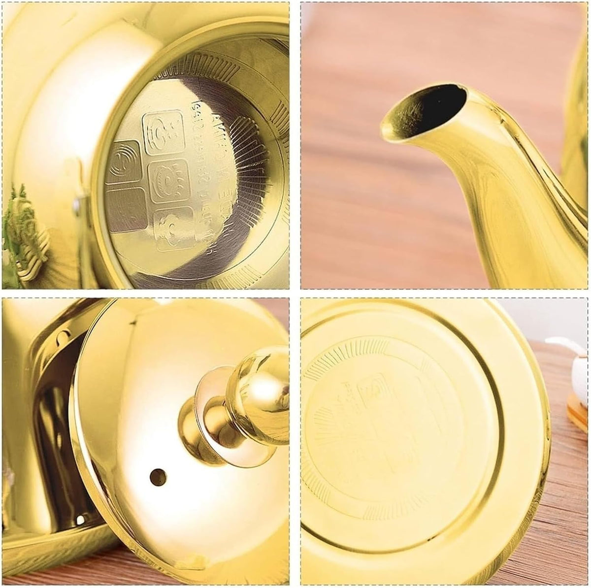 Gold Stainless Steel Whistling Tea Kettle for Stove Top - Cute and Functional Boiling Teapot(Rose Gold,4L)