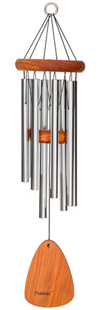 Festival 24-inch Redwood Wind Chime 8 Tubes w/Customization in Silver by Wind River for Patio, Backyard, Garden, and Outdoor décor. Made in the USA