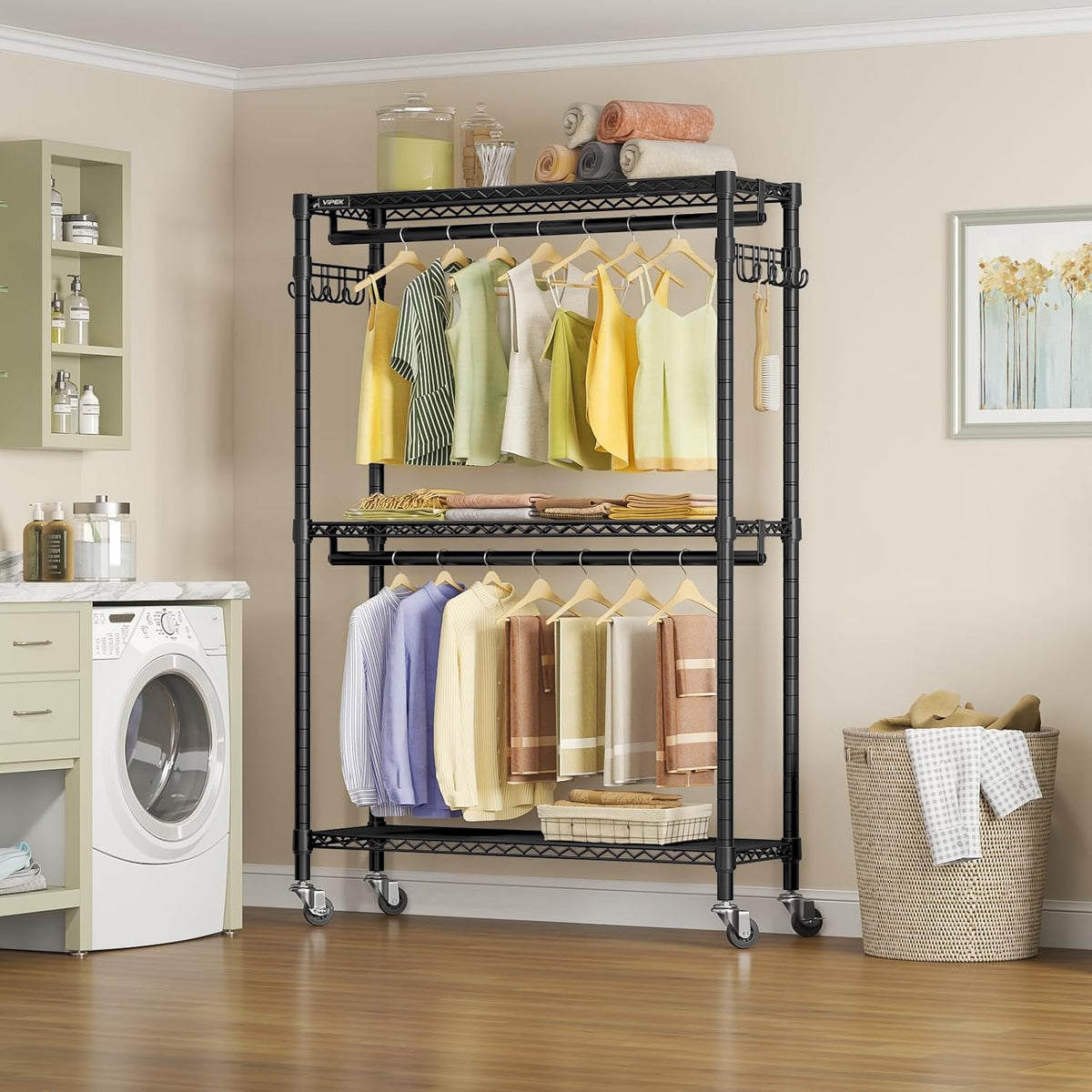 VIPEK R2 Plus Clothes Rack Heavy Duty Rolling Closet for Hanging Clothes
