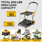 TOLRET Shopping Cart with Wheels, 200 lbs Capacity Grocery Cart on Wheels
