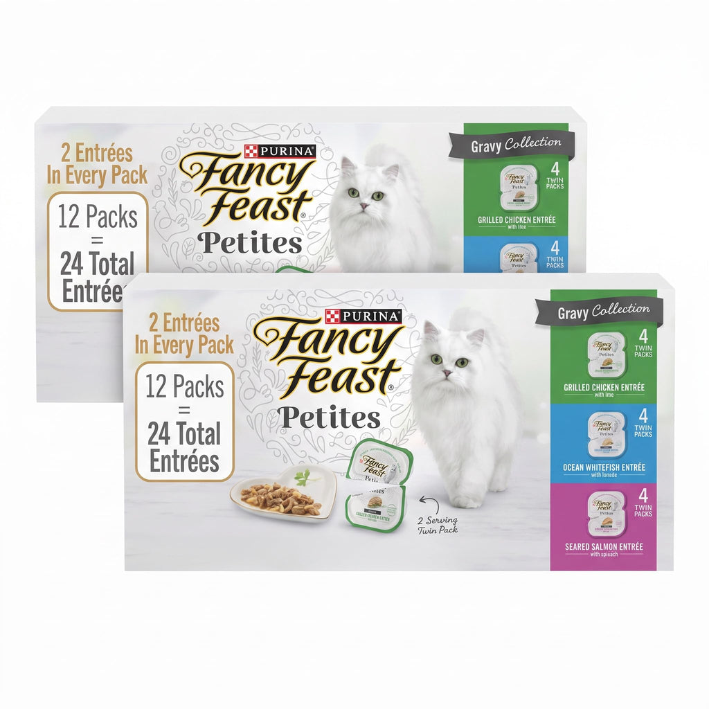 Fancy Feast Purina Gravy Lovers Poultry and Beef Grilled Gourmet Wet Cat Food Variety Pack - 3 oz. Cans,(Pack of 60)