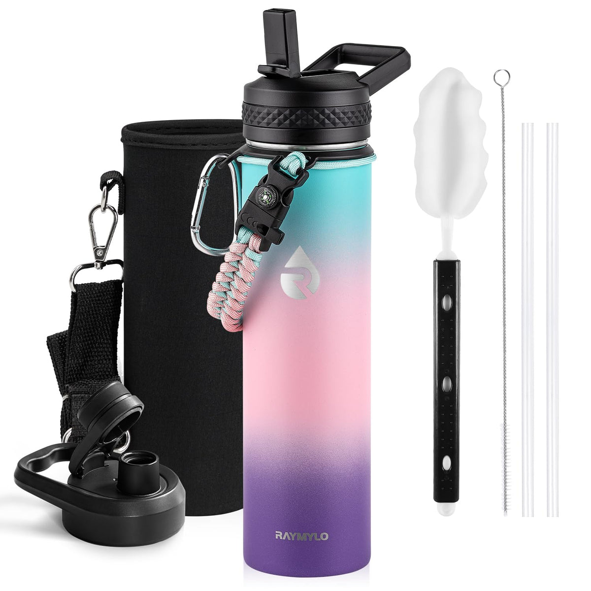 RAYMYLO Insulated Water Bottle 40 oz, Triple Wall Vacuum Stainless Steel