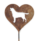 Pet Dog, Cat, Rabbit or Bird Keepsake Memorial Heart Garden Stake 20 to 28 Inches Tall (Large Heart, 28" Tall, Cairn Terrier, Naturally Rusted)