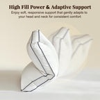 Goose Feather and Down Pillows Queen Size Set of 2, Luxury Bed Pillows
