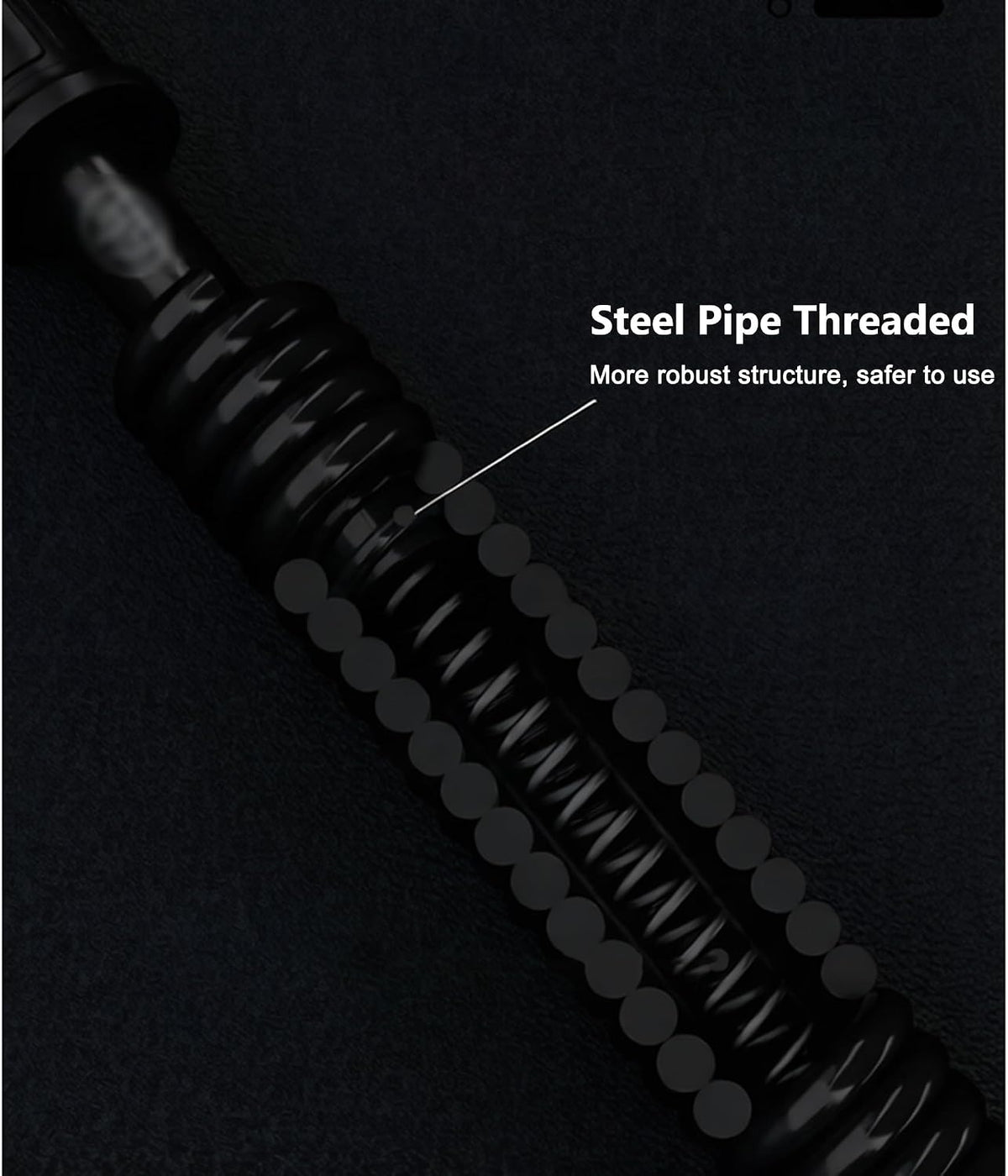 Black Power Twister Bar, 66 Lbs - 220 Lbs Spring Arm Chest Exercise, Portable Upper Body Workout Equipment for Arm Chest Shoulder Bicep and Forearm
