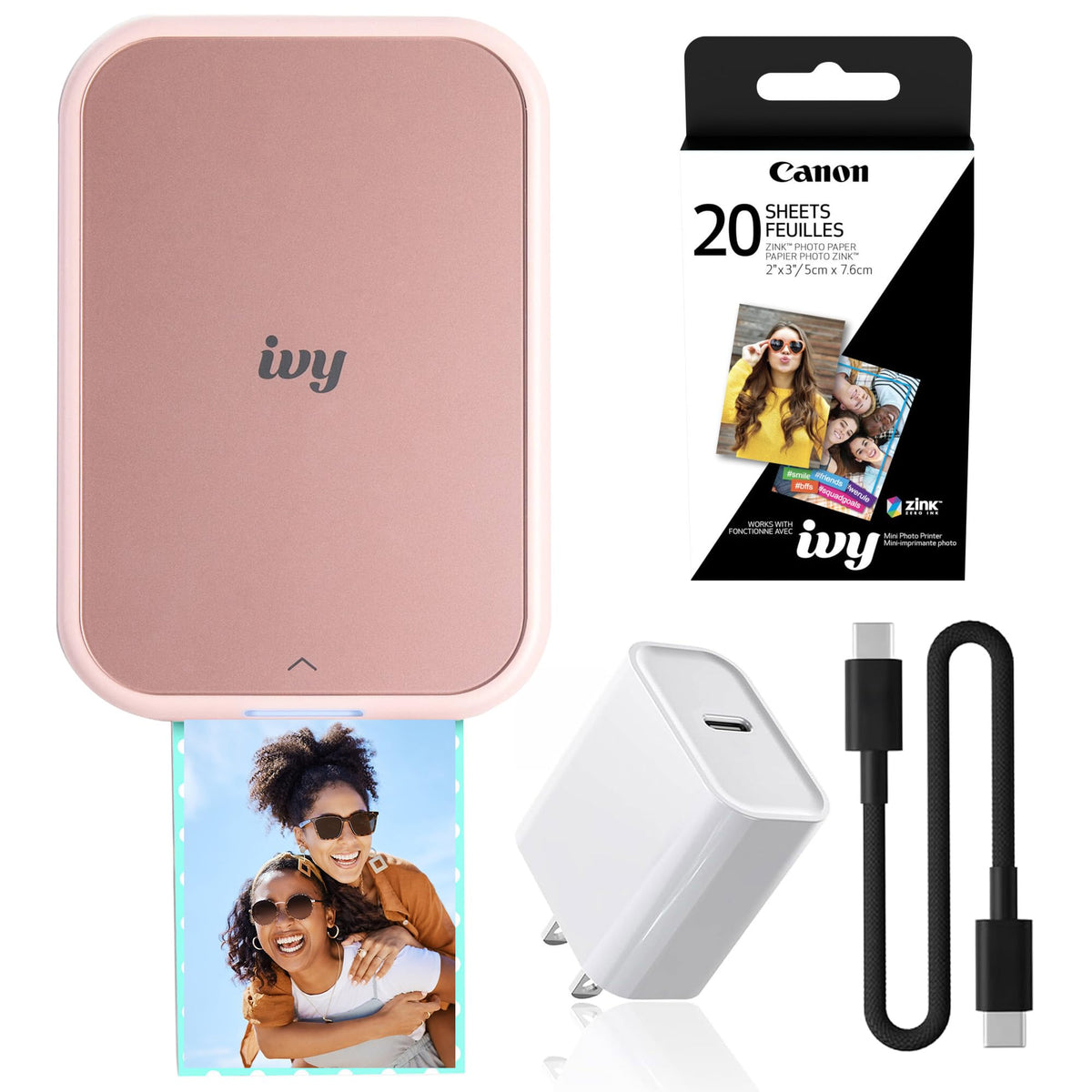 Canon Ivy 2 Mini Photo Printer (5452C017) Bundle