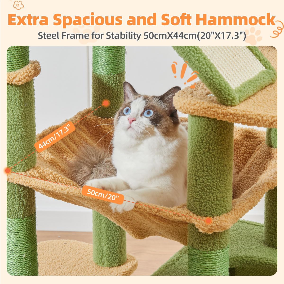 Taoqimiao Cactus Cat Tree, 71 in Extra Large Cat Tower for Indoor Cats