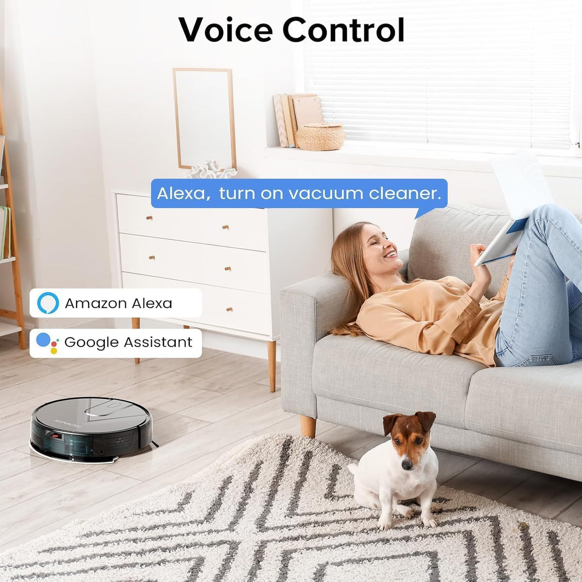 ROPVACNIC Robot Vacuum and Mop Combo 5200Pa Suction Robotic Cleaner