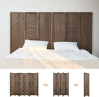 66.9Inch Folding Room Divider, 6 Panels Wood Carved Privacy Screens Free Assembled Freestanding Partition for Bedroom Home Office (Brown)