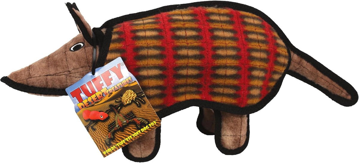 TUFFY® : 2 Pack Armadillo Dog Toy: Ultra Durable Plush Toy with Multiple Layers & Reinforced Seams, Washable and Floats, Original Construction