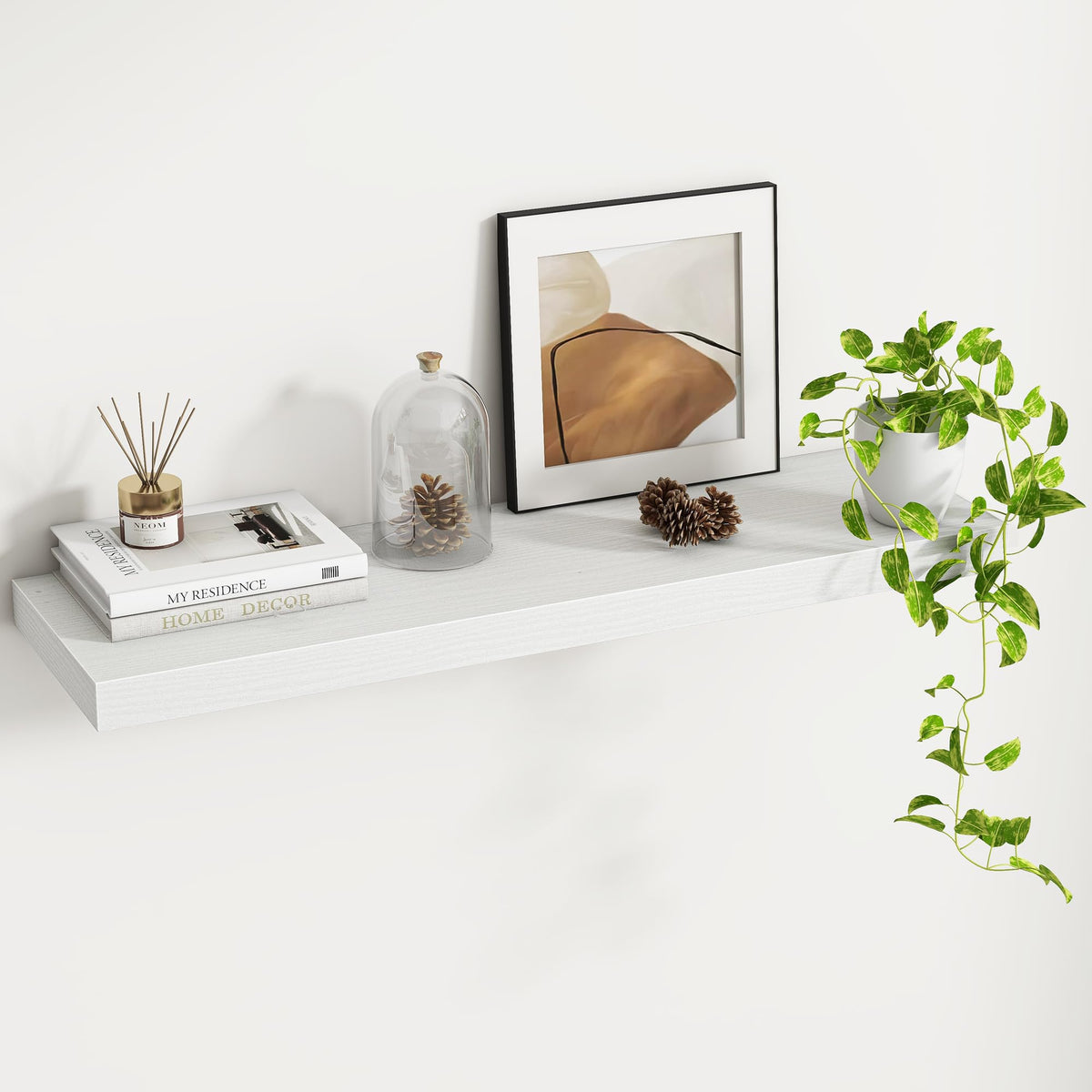 Fun Memories Floating Shelves - 2 Pack 12 Inch Rustic Wooden Wall Shelves - Extra Deeper & Thicker Wall Mounted Storage Shelf for Living Room, Kitchen, Farmhouse - 36" W x 12" D x 1.8" H - Brown