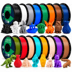 16Rolls PETG Filament Bundle Filament Bulk 1KG 1.75 mm Multicolor