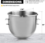Vollum 20-Quart Commercial Stainless Steel Mixing Bowl for Hobart Mixer - Hobart Equivalent