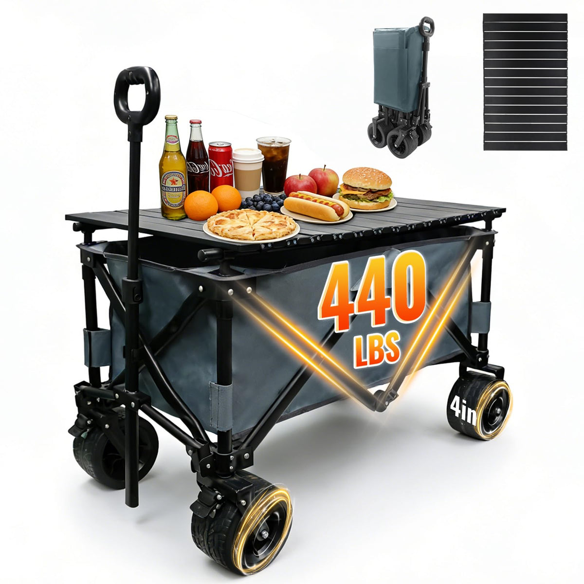 Collapsible Foldable Wagon Cart with Wheels