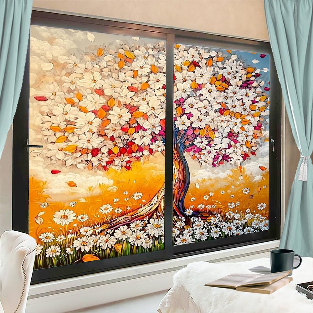 Mystic Ocean Stained Glass Window Film 31.5Wx47.2L inch x 2pcs